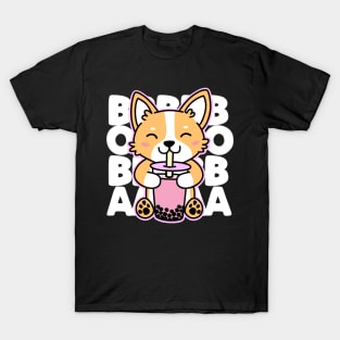 Corgi Drinking Boba T-Shirt
